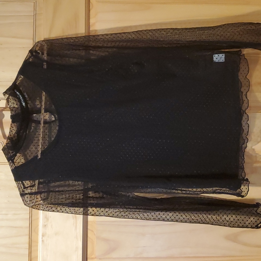 Women's Black Party Blouse, Size L but fits like Small.